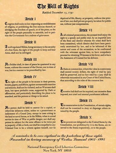 7. Bill of Rights 10.