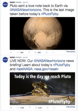 Total NASA Posts - Twitter 99 tweets and replies from @NASA about New Horizons from July 13-17 Total