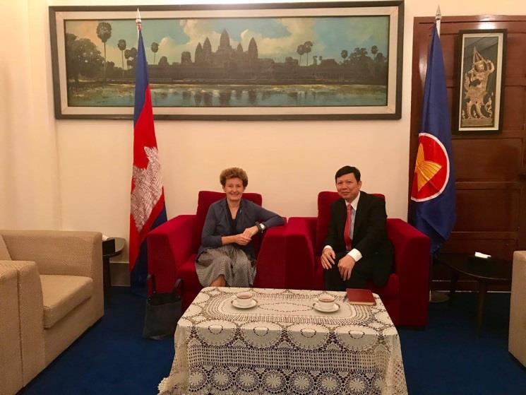 On 6 November 2018, H.E Mr. Cheng Manith, Ambassador of the Kingdom of Cambodia to Lao PDR received the courtesy call by H.