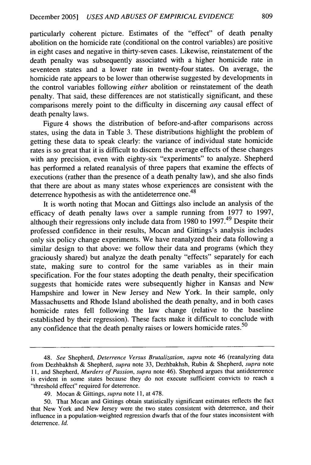 December 2005] USES AND ABUSES OF EMPIRICAL EVIDENCE 809 particularly coherent picture.