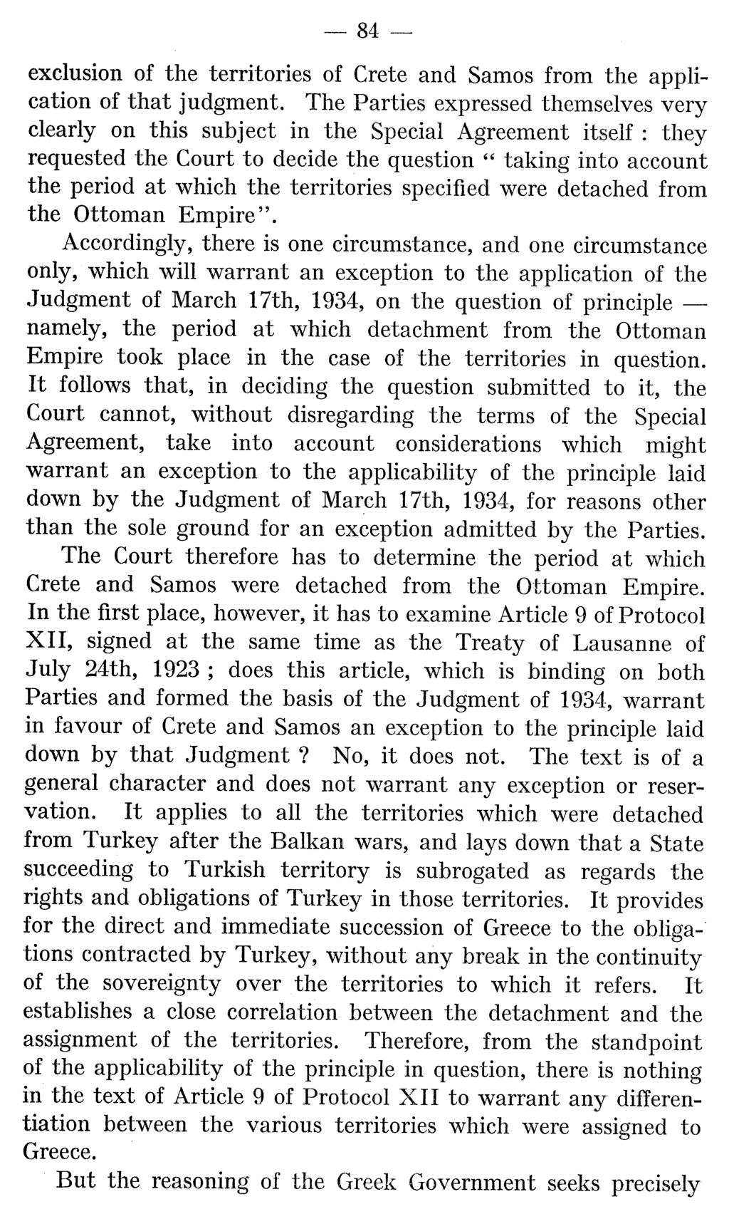 84 exclusion of the territories of Crete and Samos from the application of that judgment.