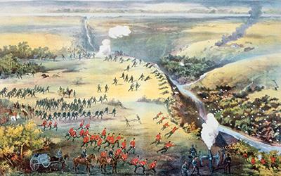 The North-West Rebellions-1885 Artistic Depiction of the Battle of Batoche Source: Government of