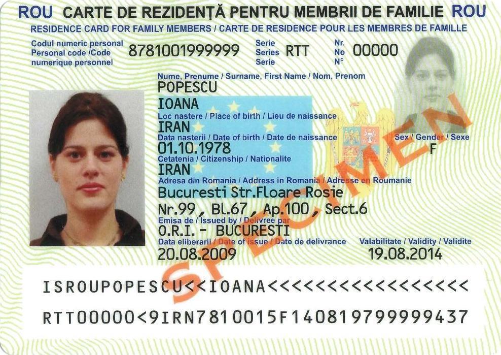 Slovak Republic The Slovak Republic will start issuing this specimen of the Residence Card of