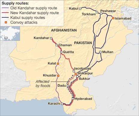 NATO Supply Routes through Pakistan Source: NATO supply lorry in Pakistan hit by blast,
