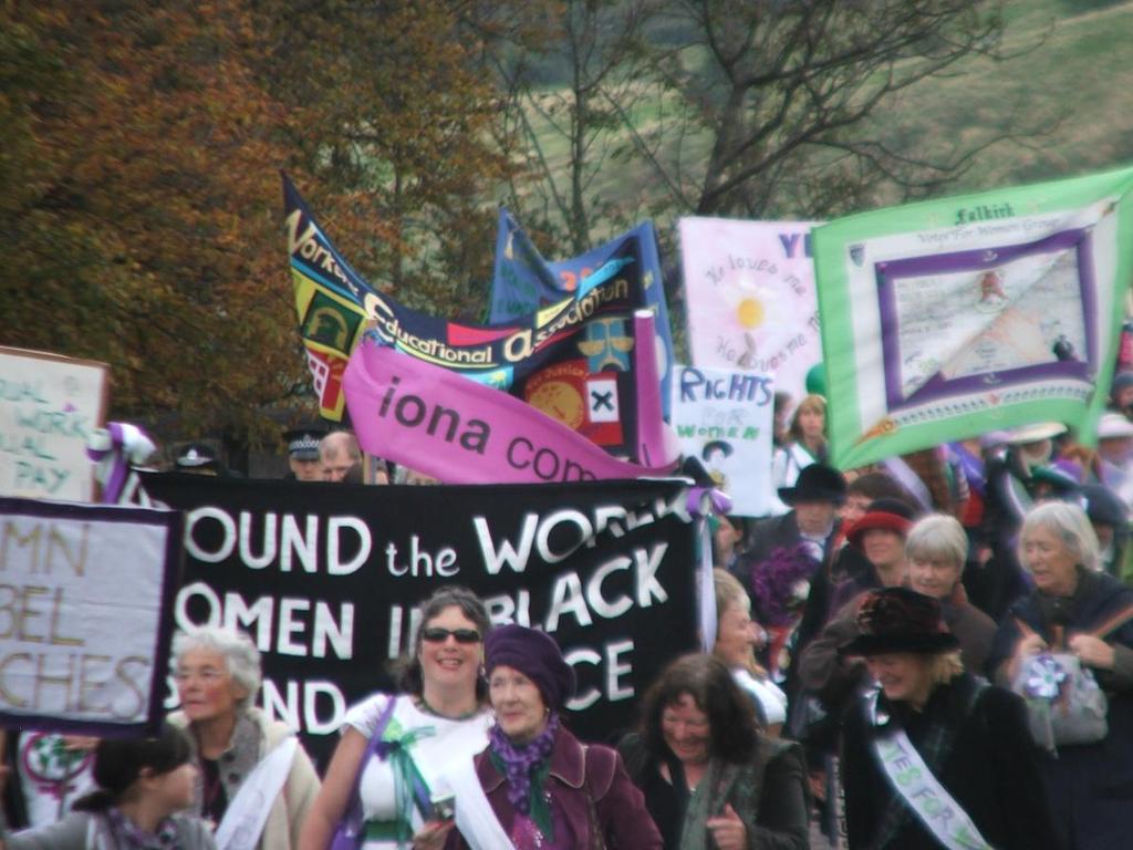 The 2009 march brought together the banners of a wide range