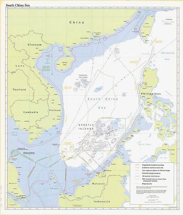 The South China Sea Maritime Dispute 45 Figure 2. CIA Map of South China Sea Claims Source: Courtesy of the National Library of Australia. held continuously.