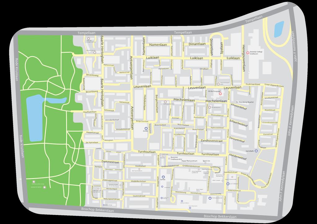 Figure 2. A digital map of De Tempel. Results We did dozens of stimulations following Test 1 s rules, and the outcomes have some shared features: 1.