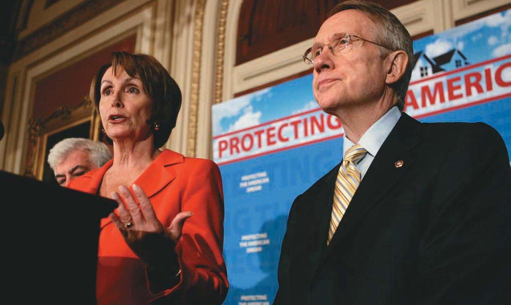 Democratic House Speaker Nancy Pelosi (D-CA), left, and Senate Majority Leader Harry Reid (D-NV) have led the way on passing important legislation for working families such as raising the minimum
