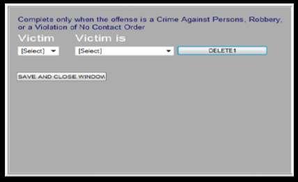 offenses: Click on the Relationship to Victims button