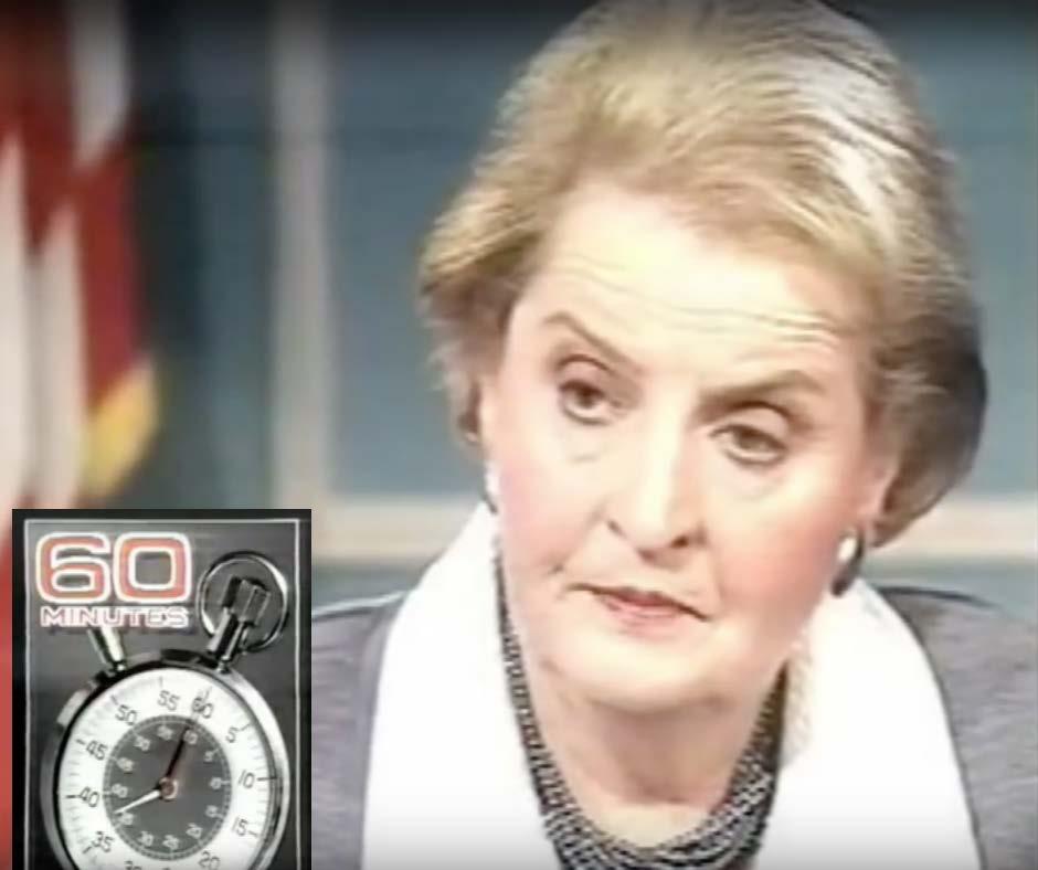 1996: US Secretary of State Madeleine Albright grilled about child