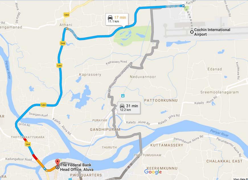 Route Map to the AGM Venue: Venue: Federal Towers, Alwaye, Ernakulam, Kerala-683101