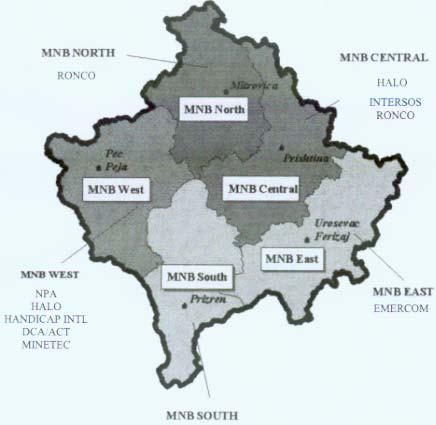 Figure 4. Multinational Brigades (MNB) Boundaries and MCO s.