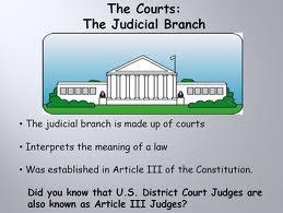 Court (trial by jury) General District Court Juvenile & Domestic Relations Judicial Review: the courts power to determine if