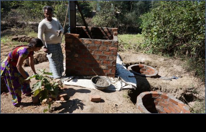 Because of the high cost of vacuum extraction and disposal of sludge in small quantities, and because water seeps out of affordable pits into the ground, latrine pits of about 50 cubic feet are