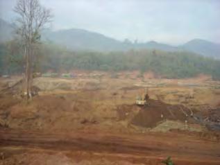This photo, taken on April 11 th 2011, shows earthmoving equipment belonging to private companies and a