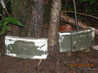 The four photos above show factory-produced claymore mines; the villager who took these photos reported that these mines were provided by the Tatmadaw to Border Guard Battalion #1015, which planted
