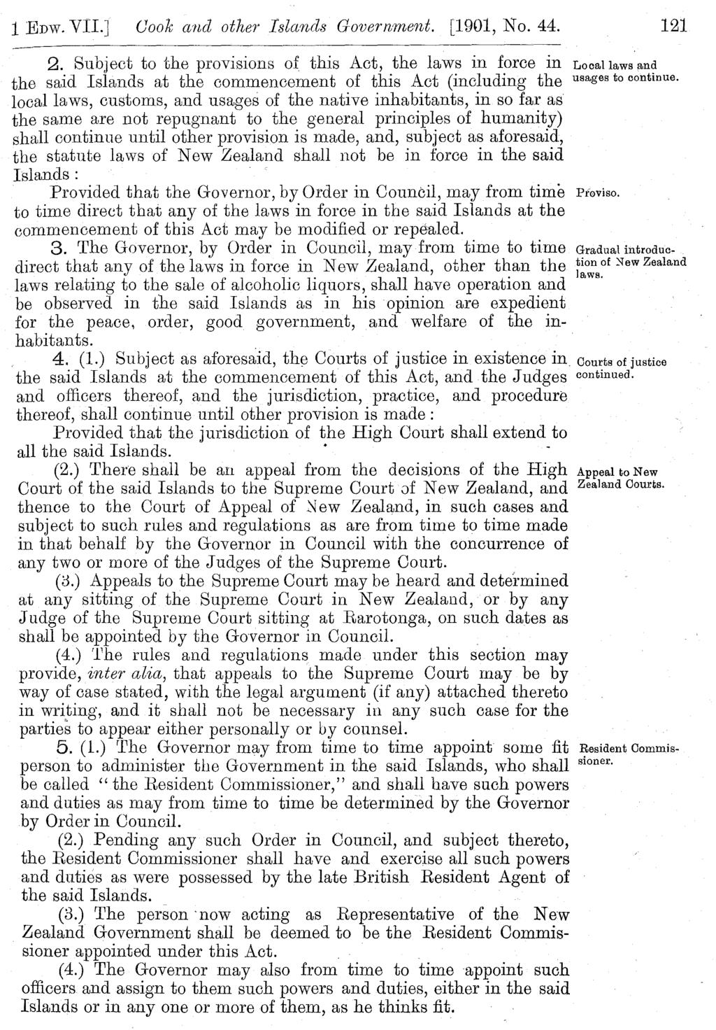 1 EDW. VII.] Cook and other Islands Government. [1901, No. 44. 121 2.