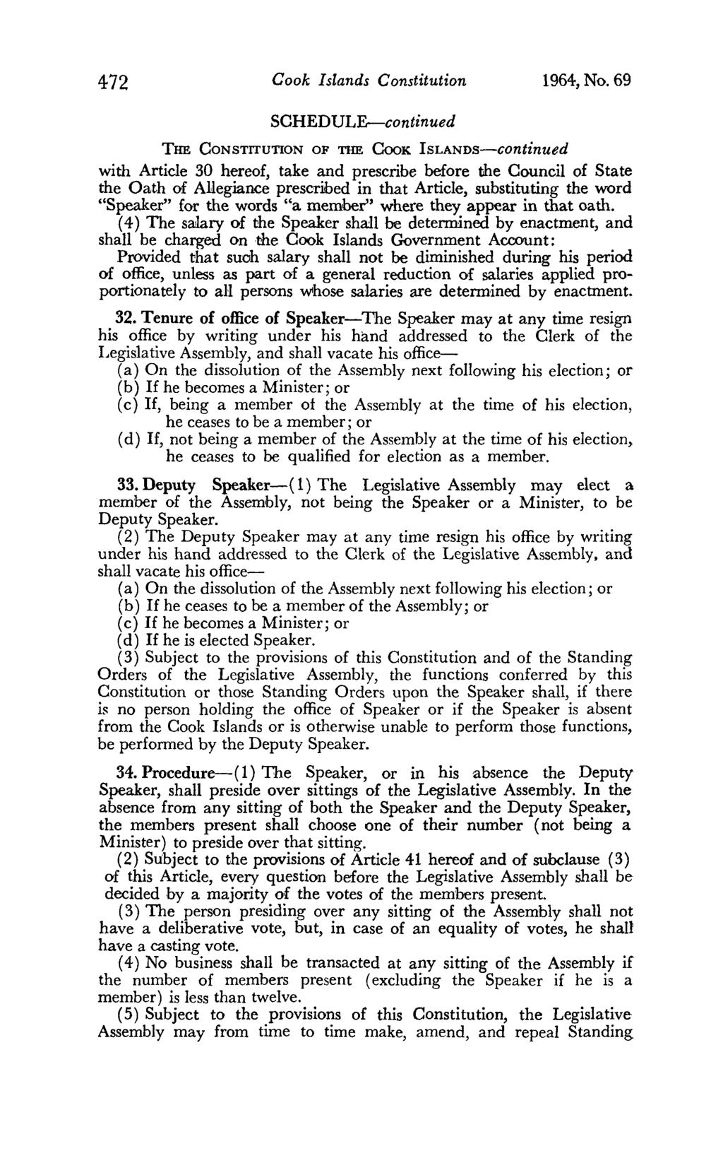 472 Cook Islands Constitution 1964, No.
