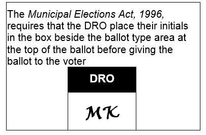 DRO Initials The DRO must initial the box at the top of the ballot
