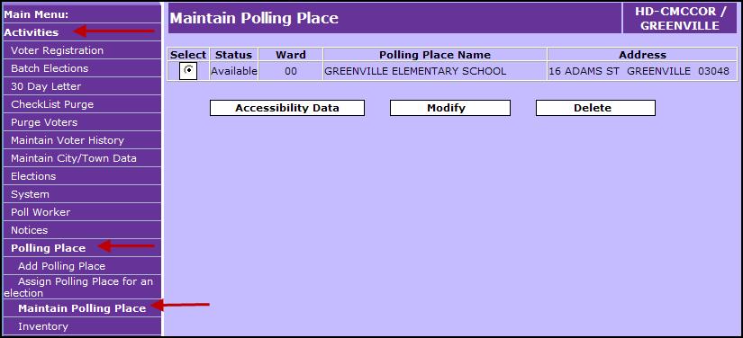 Polling Place - ElectioNet