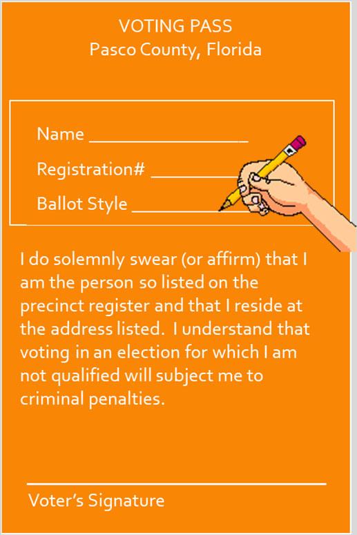 Instruct you to issue a manual orange voting pass.