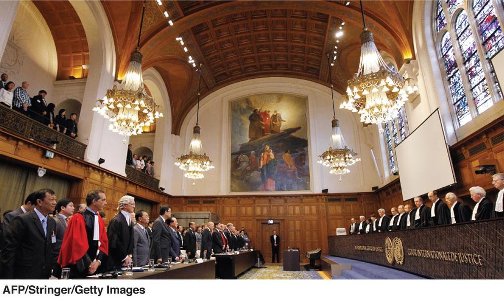 The International Court of Justice occasionally rules on territorial disputes between countries.