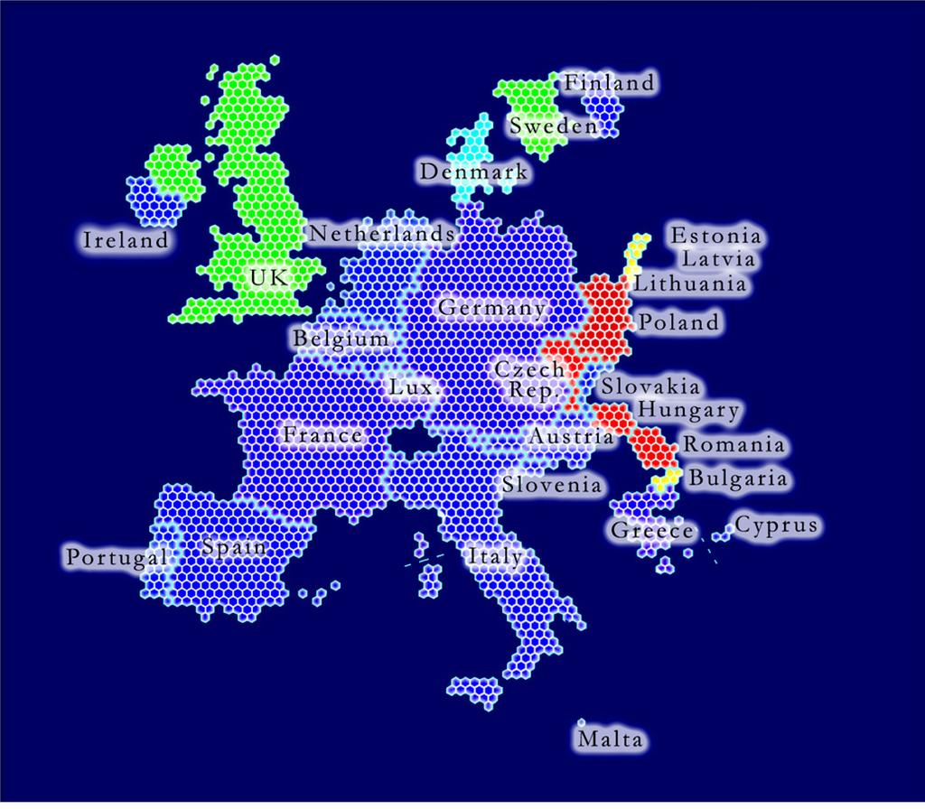 Emerging Europe represents small part of EU economy Each hexagon