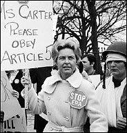 Phyllis Schlafly and the Equal Rights Amendment One item on the agenda of social conservatives in the 1970's was the defeat of the Equal Rights Amendment.
