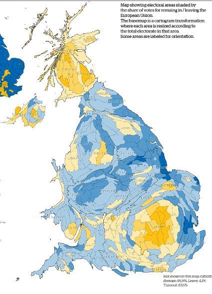 Mapping the vote (Benjamin Hennig) Data Source: UK Electoral Commission 2016