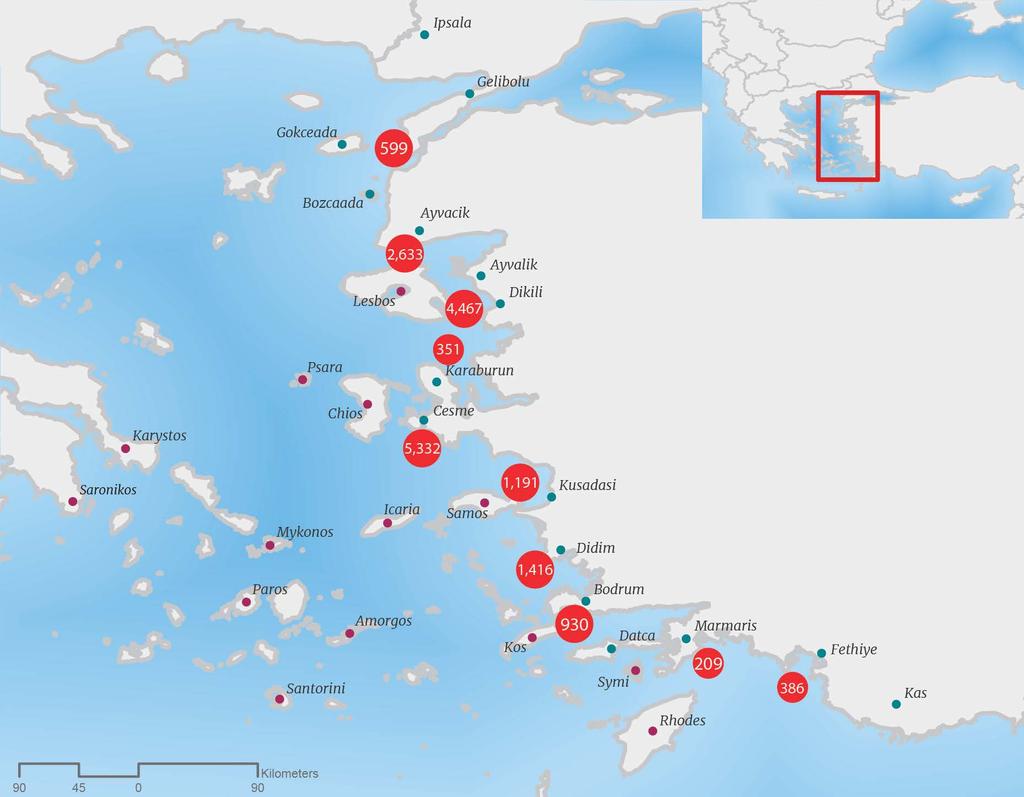 Annual Report 2017 5 Irregular Migrants Rescued and Apprehended Irregular Migrants on Sea According to Turkish Coast Guard (TCG) daily reports, TCG apprehended 21,937 irregular migrants at sea and