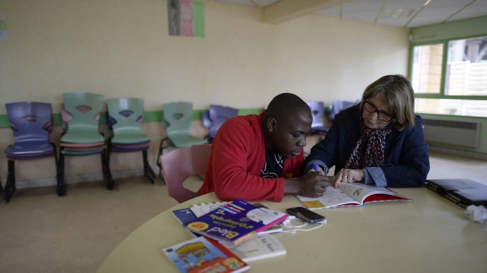 Education Attainment When you see their desire to learn, it gives you a boost of energy, says Brigitte Dubosclard, a volunteer French teacher for