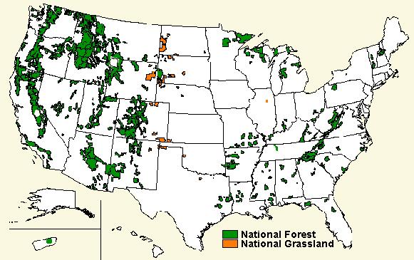Figure 5. Map of the National Forest System Source: http://www.fs.fed.us/recreation/map/finder.shtml.