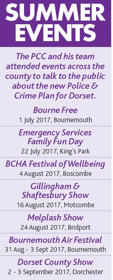 Summer events Every year, the OPCC attends a number of organised events to give residents an opportunity to share any crime or community safety concerns they may have.