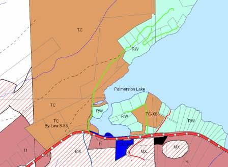 Schedule D Lands to be rezoned from Mineral Extraction (MX) Zone to Hamlet (H) Zone Part of Lot 27, Concession 2 (Road 509), geographic township of Palmerston, North Frontenac Lands to be rezoned