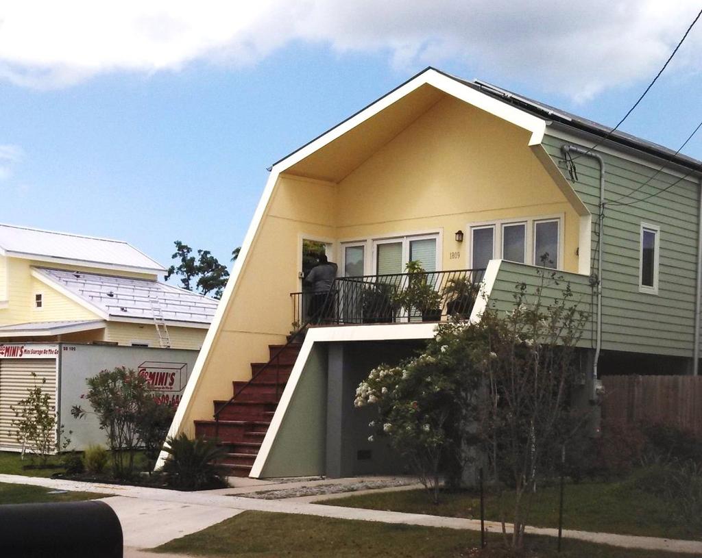 Platinum. After picking a series of designs and receiving a Neighborhood Stabilization Grant from HUD, MIR began building 150 homes, intended for families displaced by Katrina.