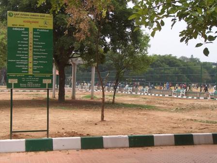 constant interactions with BBMP officials to develop the park by fencing, landscaping, building pathways and installing park