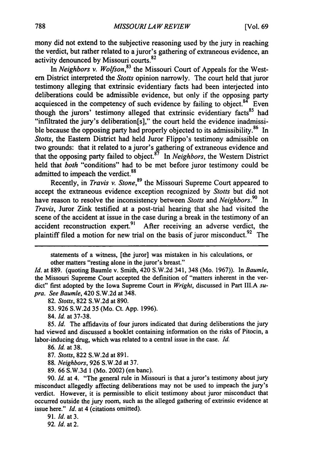 Missouri Law Review, Vol. 69, Iss. 3 [2004], Art. 6 MISSOURI LAW REVIEW [Vol.