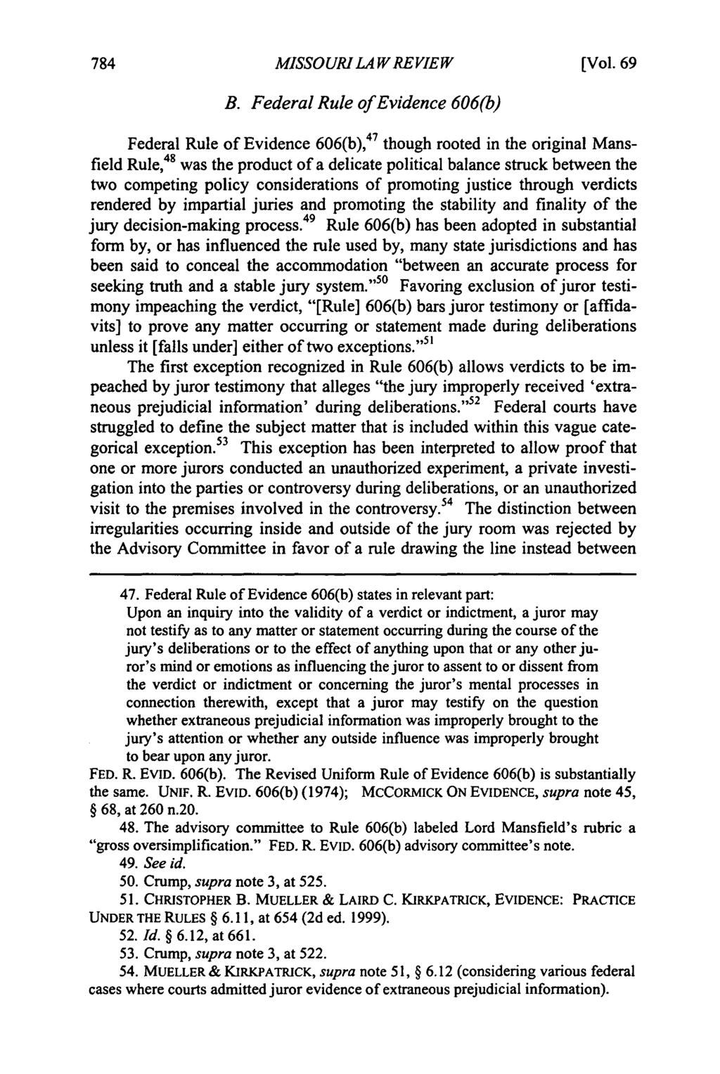 Missouri Law Review, Vol. 69, Iss. 3 [2004], Art. 6 MISSOURI LAW REVIEW [Vol. 69 B.