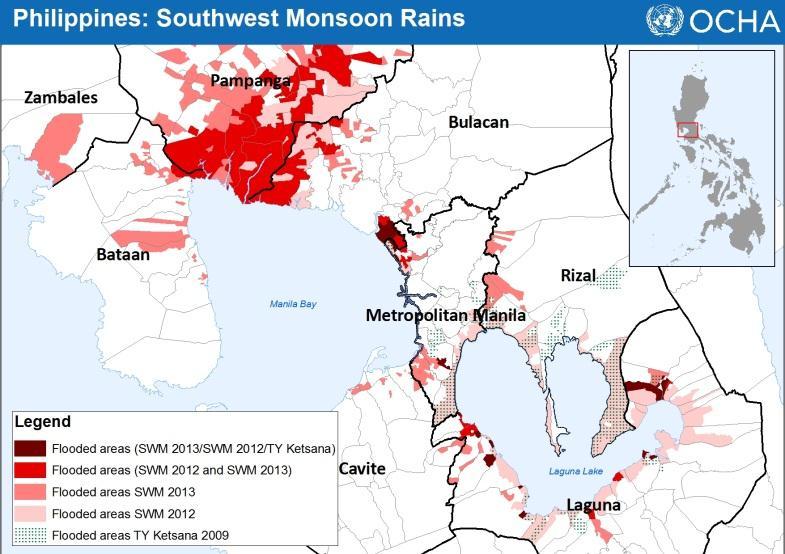 Philippines: Southwest Monsoon Flooding Situation Report No. 4 (as of 28 August 2013) This report is produced by OCHA Philippines in collaboration with humanitarian partners.