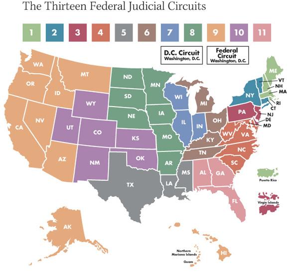 New York is divided into four judicial