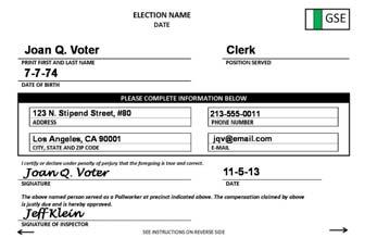 Setting-Up the Polling Place Receiving Your Stipend: Stipend Card Setting-Up the Polling Place The new Stipend Card must be completed and given to the Inspector on