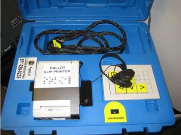 Power switch located above the power cord Closing the Polls 9 The blue InkaVote Plus Cable Tie