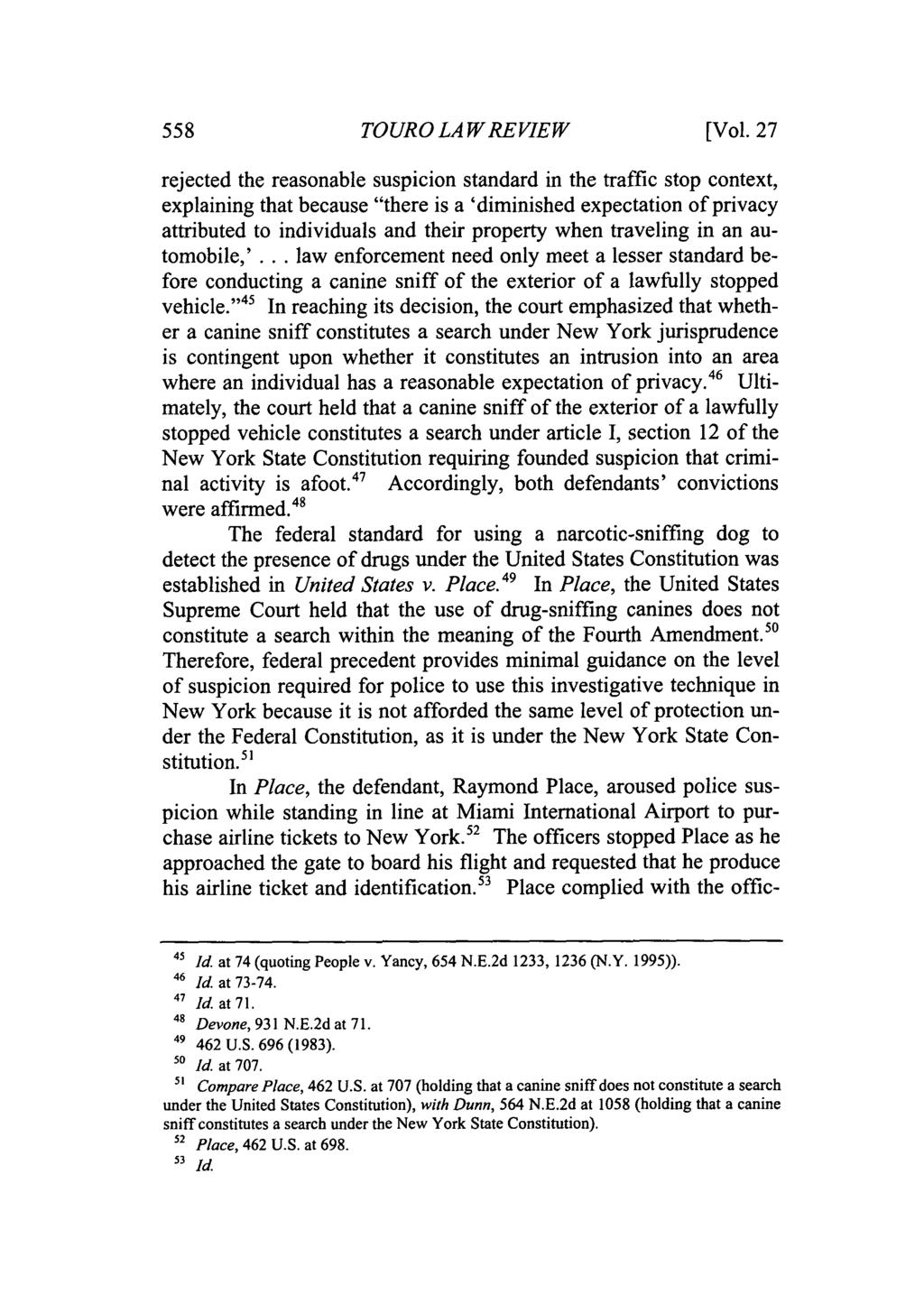 Touro Law Review, Vol. 27 [2011], No. 3, Art. 4 558 TOURO LAWREVIEW [Vol.