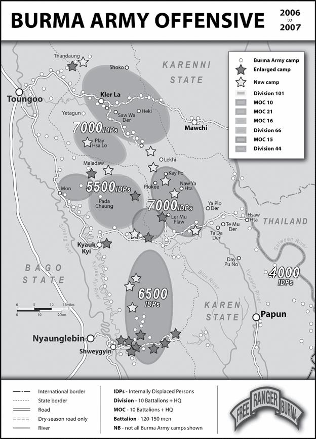 APPENDIX B: Maps and new Camp Coordinates From 2006-2007 over 5,000 people also fled as refugees into Thailand.