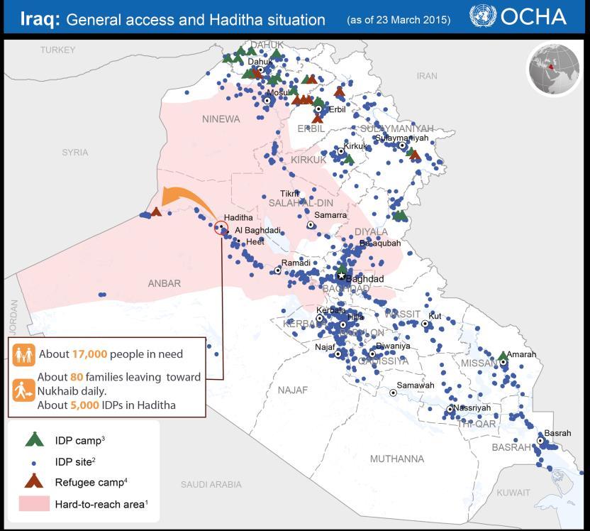Iraq CRISIS Situation Report No. 37 (21 27 March 2015) This report is produced by OCHA Iraq in collaboration with humanitarian partners. It covers the period from 21 27 March.