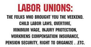 LABOR Closed shop = only members of a union can be hired Right-to-work laws = state labor laws that requires all workplaces to hire workers without forcing them to join a union Businesses don t have