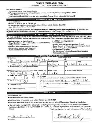 voter It is a self certifying form voter is signing
