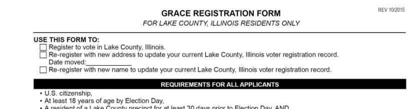 Required form for new or update to registrations Voter