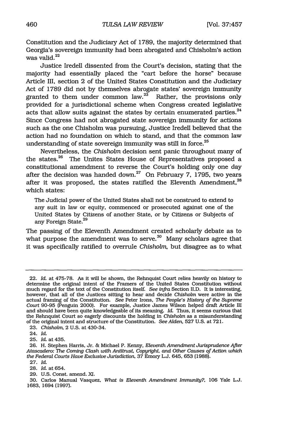 Tulsa Law Review, Vol. 37 [2001], Iss. 1, Art. 12 460 TULSA LAW REVIEW [Vol.