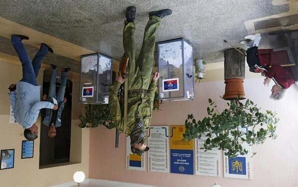 A polling station in Donetsk.